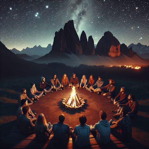 Campfire Under the Stars: A Serene Escape in the Mountains