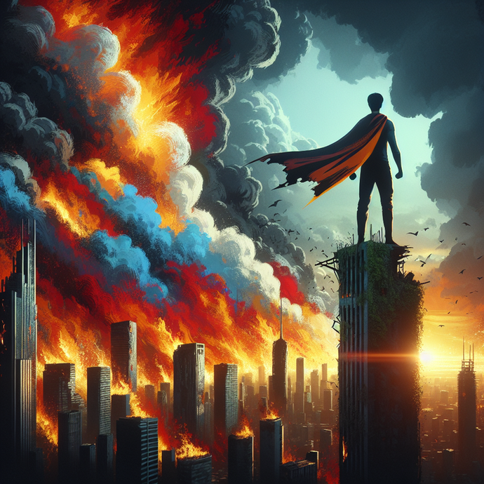 Hope Amidst the Ashes: A Superhero’s Stand in a Burning City