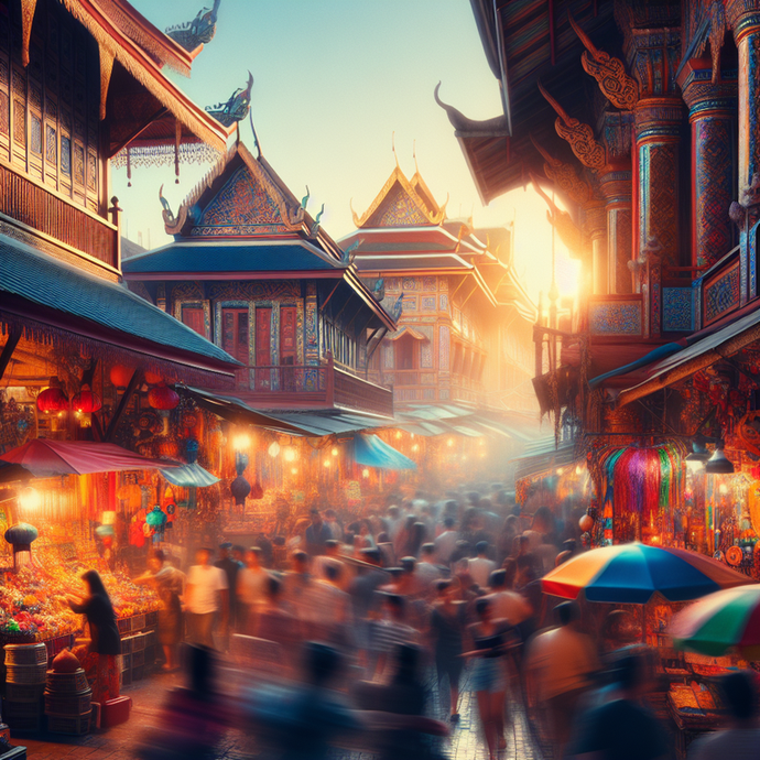 Sunset Symphony: A Vibrant Thai Street Market Comes Alive