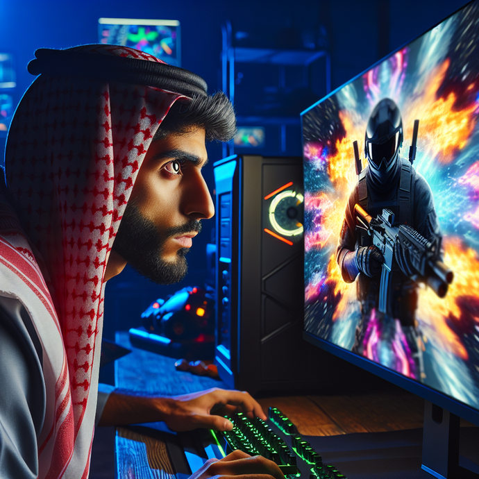 Lost in the Neon Glow: A Gamer’s Intense Focus