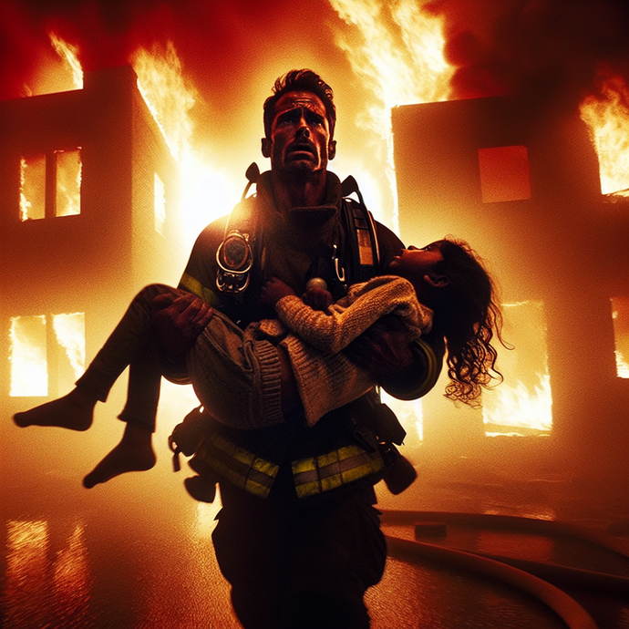 Heroic Rescue: Firefighter Saves Girl from Blazing Inferno