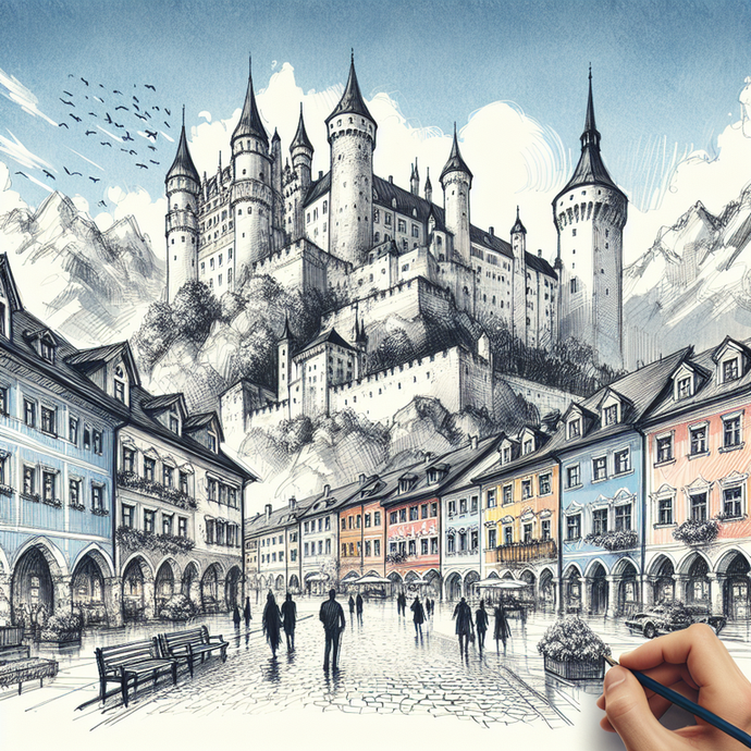 A Hand Paints a Dreamy Cityscape