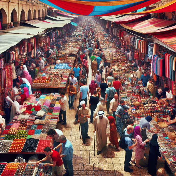 A Sea of Color and Life: A Steadicam Journey Through a Bustling Middle Eastern Marketplace