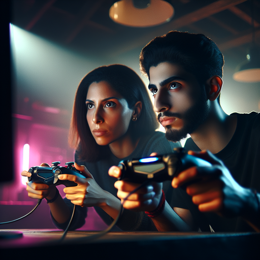 The Glow of Competition: A Couple’s Intense Gaming Session