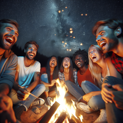 Campfire Nights: Laughter, Stars, and Friendship