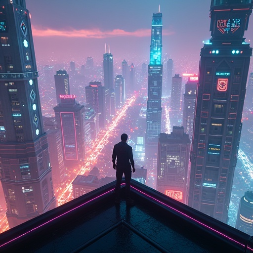 Lost in the Neon Glow: A Cyberpunk Dreamscape