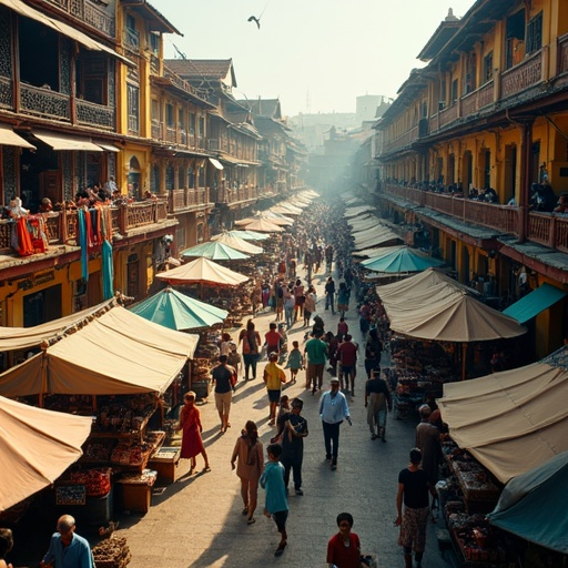 A Symphony of Colors and Chaos: Life in an Indian Marketplace