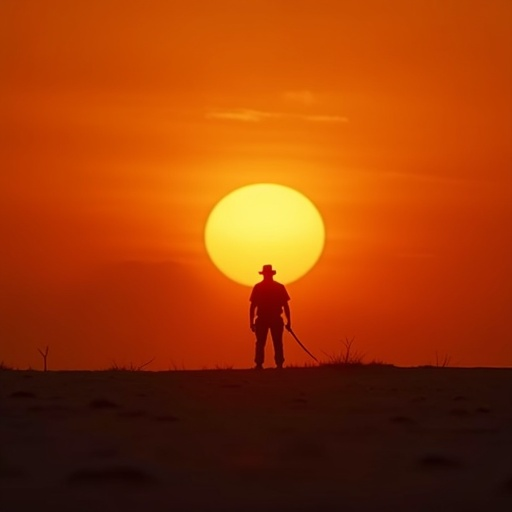 Silhouetted Against the Setting Sun: A Moment of Solitude