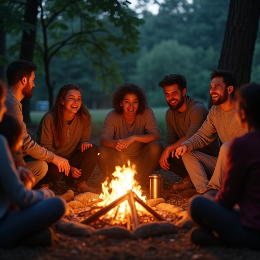 Campfire Companionship: A Night of Laughter and Warmth