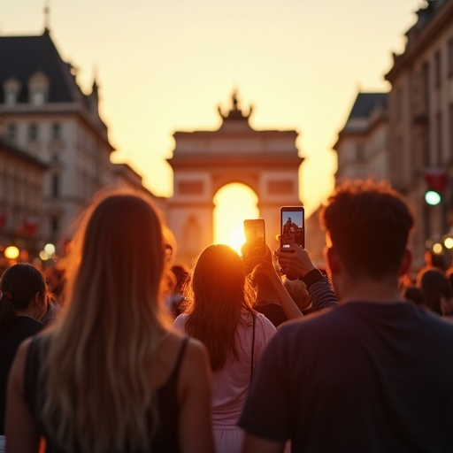 Golden Hour Silhouettes at the Historic Archway