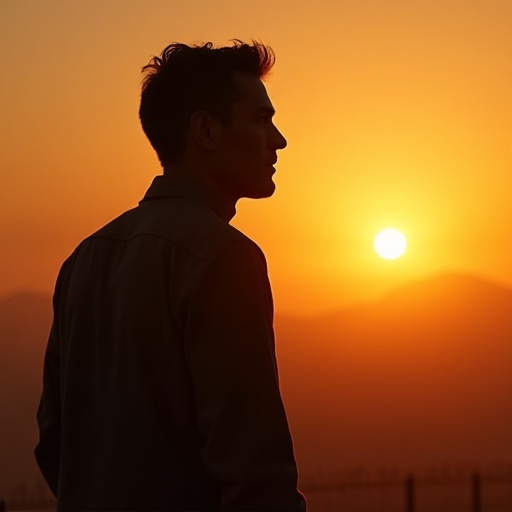 Silhouette of Hope Against the Setting Sun