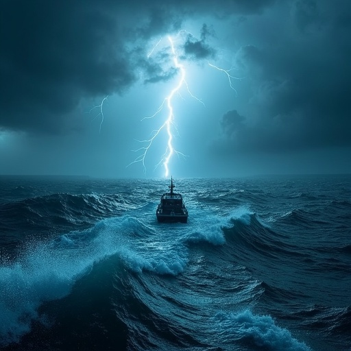 Nature’s Fury Unleashed: A Lone Boat Battles the Storm