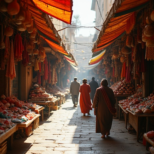 Sunlight Dappled Mystery: A Vibrant Alleyway Beckons