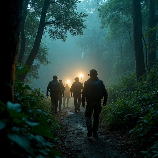 Silhouettes in the Mist: A Foreboding Walk Through the Dusk