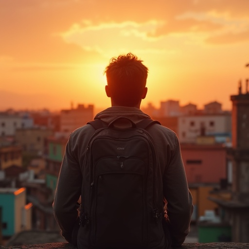 Silhouetted Against the Sunset, a Journey Begins