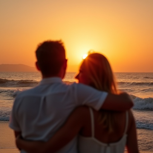 Silhouettes of Love Against a Sunset Sky