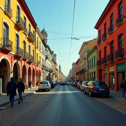 A Vibrant European Street, Captured in Time