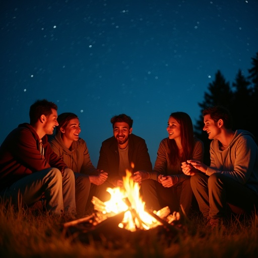 Campfire Tales Under a Starry Sky