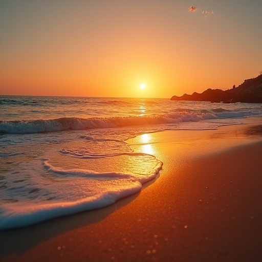 Golden Hour Serenity: Beach Sunset