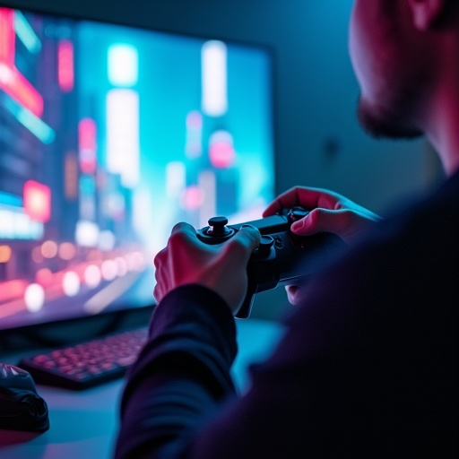 Lost in the Neon Glow: A Gamer’s Focus