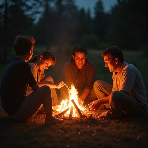 Campfire Glow: A Night of Cozy Camaraderie