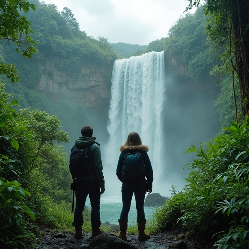 Awe-Inspiring Waterfall: Nature’s Majesty Meets Human Connection