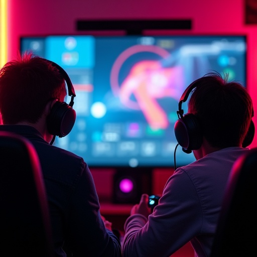 Immersed in the Game: Two Gamers Locked in Intense Competition