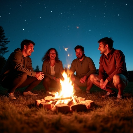 Campfire Tales Under a Starry Sky