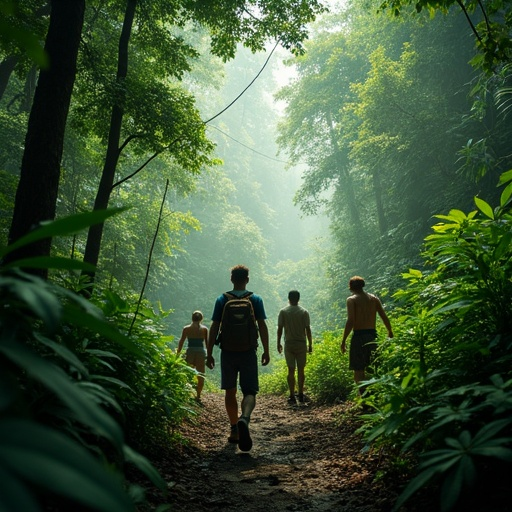 Silhouettes in the Mist: A Tranquil Journey Through the Forest