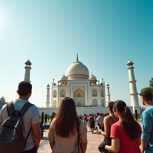 The Taj Mahal: A Symphony of White Marble and Blue Sky