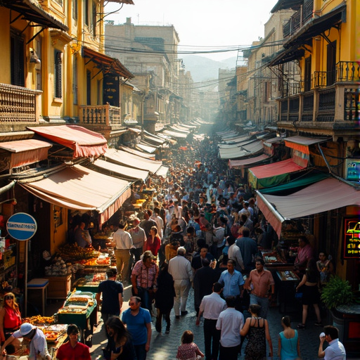 Lost in the Bustle: A Vibrant Street Market