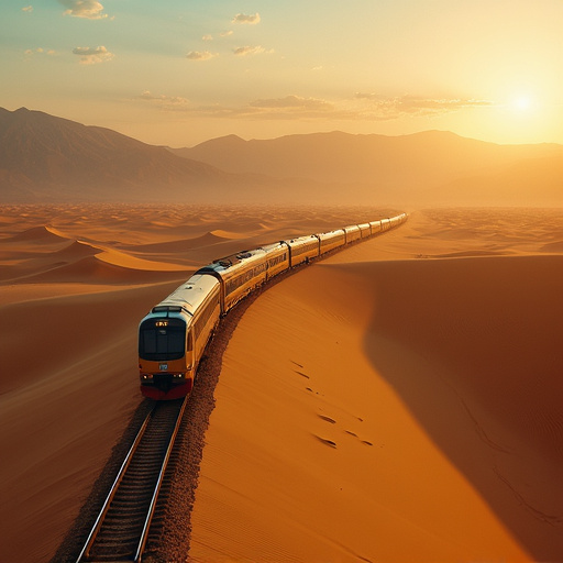 Sunset Serenade: A Train Journey Through the Desert