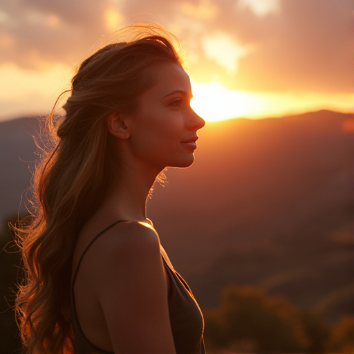 Silhouetted Against Hope: A Moment of Tranquility at Sunset