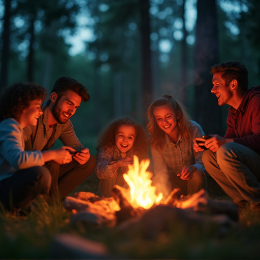 Campfire Camaraderie: A Cozy Gathering in the Woods