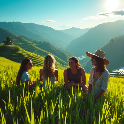 Four Friends Embrace the Sunset’s Golden Glow