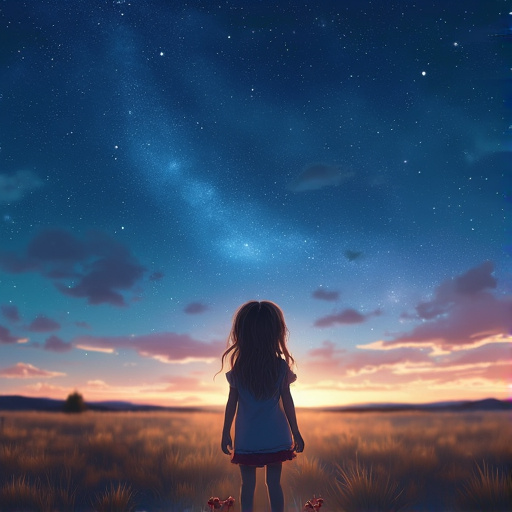 Lost in the Milky Way: A Girl’s Dreamy Night