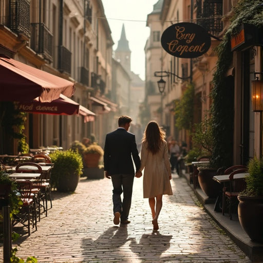 Hand in Hand Through Time: A Romantic Stroll in a European City