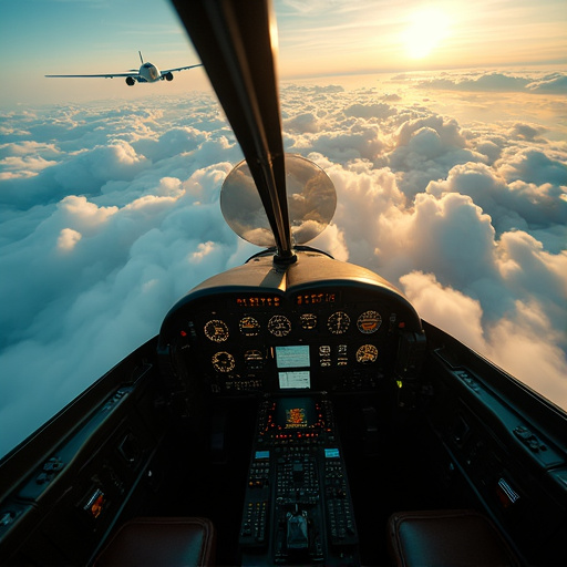 Sunset Flight Above the Clouds: A Moment of Serenity and Adventure