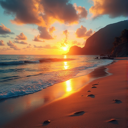 Sunset Serenity: A Tranquil Beachscape