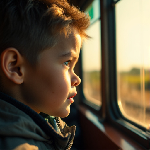 A Moment of Reflection: A Boy’s Journey Through the Window