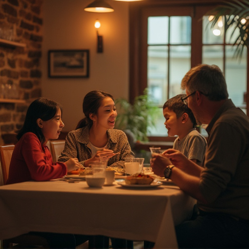 Warmth and Connection: A Family Meal Filled with Laughter