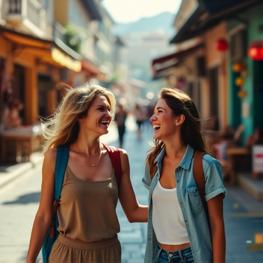 Sunshine and Laughter: Two Friends Embrace the Joy of the Day