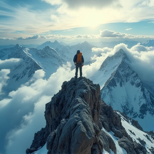 Conquering the Summit: A Moment of Solitude and Inspiration