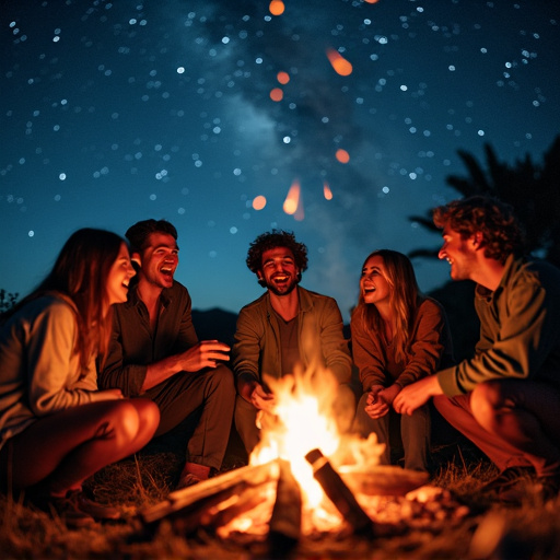 Campfire Tales Under a Starry Sky