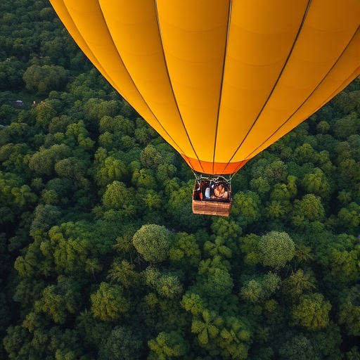 Tranquil Flight Over a Verdant Forest