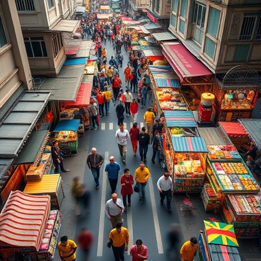 A Bird’s Eye View of Bustling Market Life