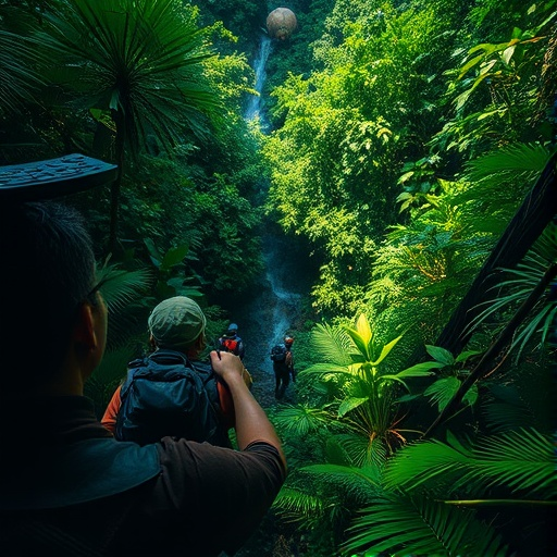 Tranquil Hike Through a Lush Forest with a Majestic Waterfall