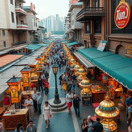 A Bird’s Eye View of Bustling Market Life