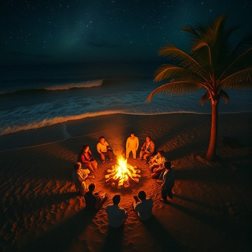 Campfire Serenity Under a Starry Sky