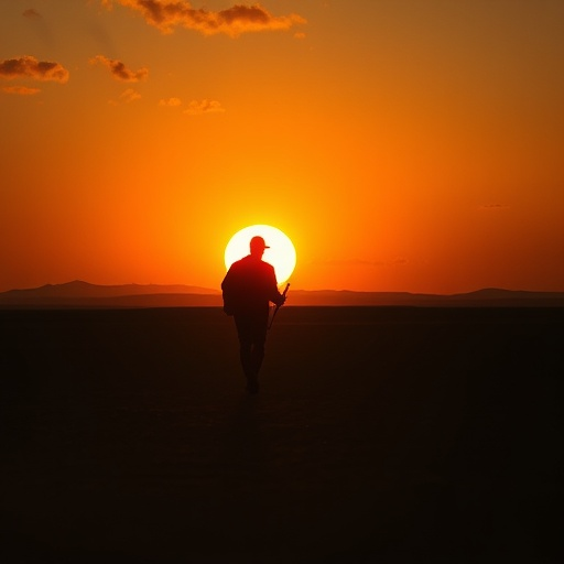 Silhouetted Against the Setting Sun: A Moment of Solitude